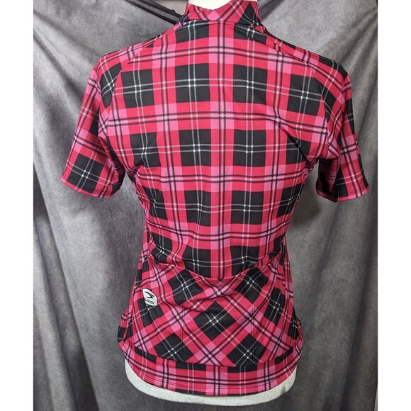 Sugoi Lumber Jane Pink And Black Plaid Cycling Jersey With Pockets Size Small - Picture 16 of 16
